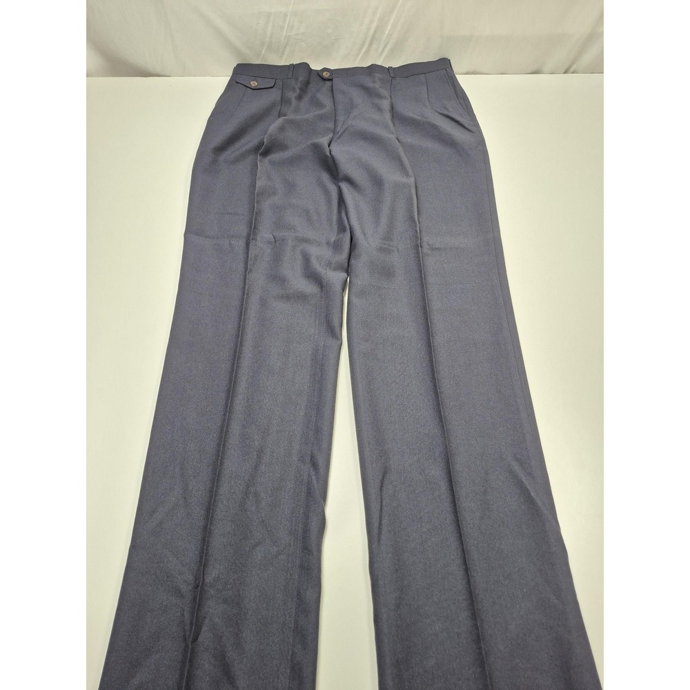 VTG Racquet Club Dress Wool Pants Men's 42x36 Blue Wimbledon Collection Pleated